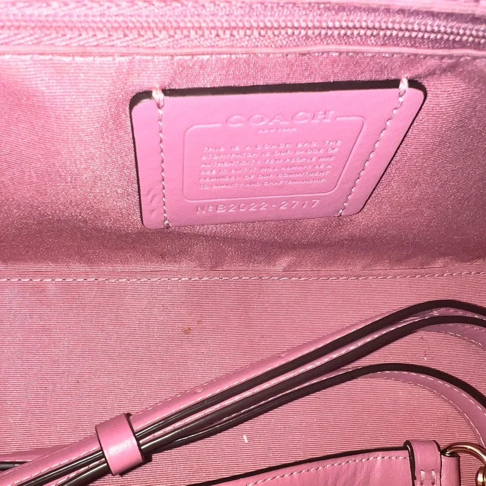 Coach Floral Satchel in Beige and Pink - Picture 5 of 7